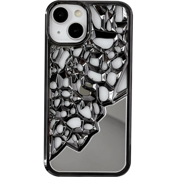 Chrome Plating Electroplated Mirror Compatible with iPhone Case (Black,iPhone 12 Pro)