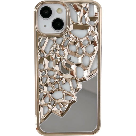 Chrome Plating Electroplated Mirror Compatible with iPhone Case (Gold,iPhone 12 Pro)