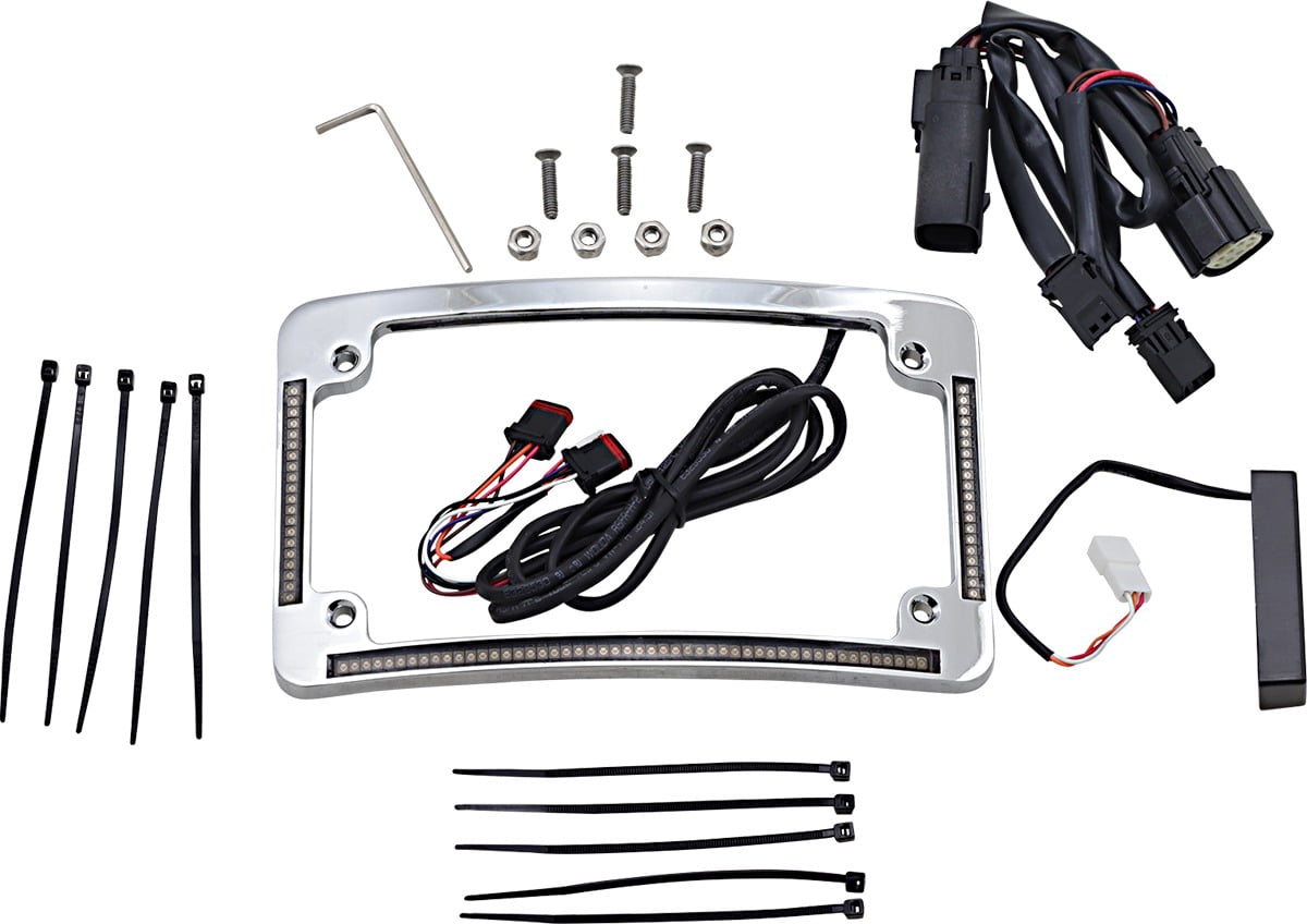 Chrome Plug and Play Run/Brake/Turn LED Radium License Plate Frame ...