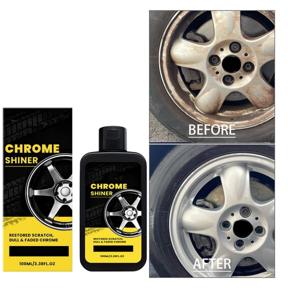 Chrome Polish Restorer For Car Wheels And Metal Trim, 100ML Scratch Remover Shine Enhancer For Chrome Rims Exhaust Parts Motorcycle Accessories And Auto Care