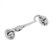 Chrome Polished Solid Brass Swivel Pivot Style Cabin Eyelet Latches 4 L Screws