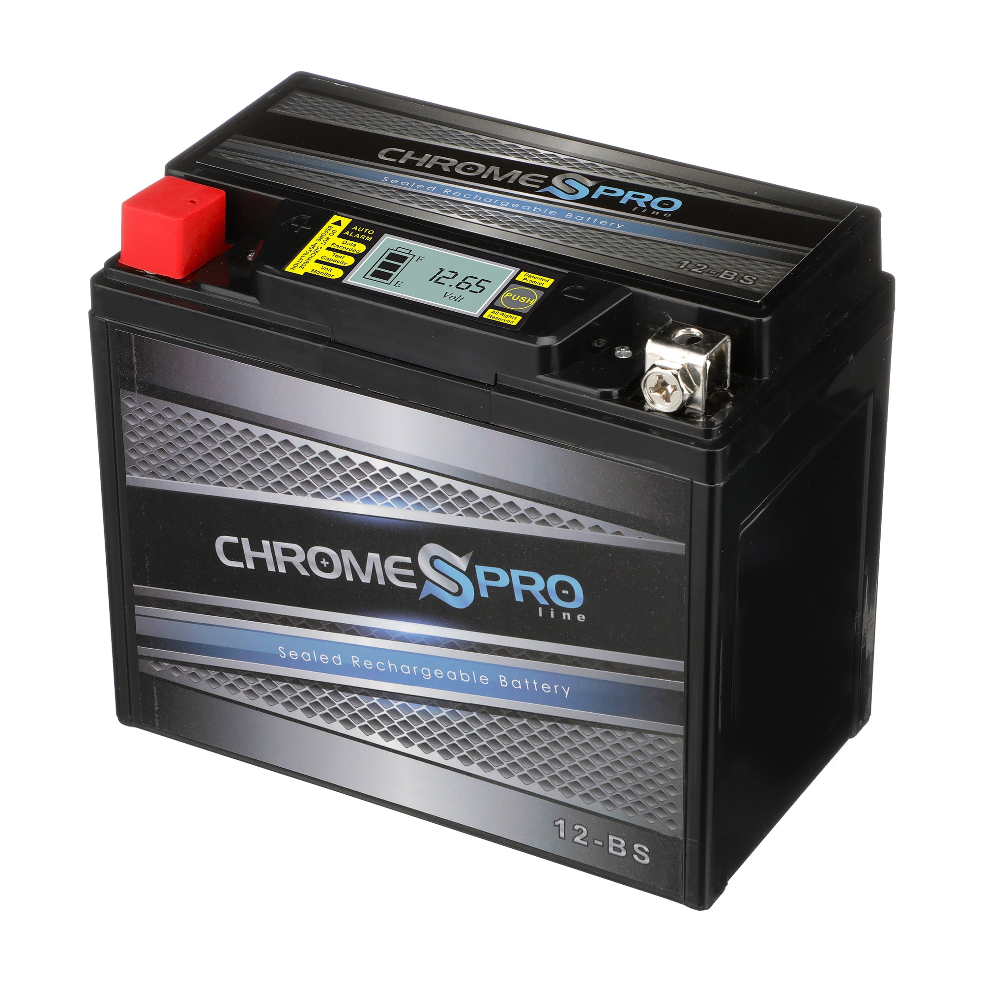 Chrome Pro Battery YTX12-BS (12-BS 12 Volt,10 Ah, 180 CCA) iGel Motorcycle Battery for Suzuki Vl800 Intruder Volusia, 800cc 01-'08