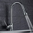 Chrome Pull Out Kitchen Sink Mixer Tap with Pull Down Brass Shower 360