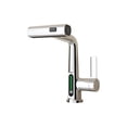 thumbnail image 1 of Chrome Pull-Out Lift LED Temperature Digital Display Bathroom Basin/Sink Faucet, Single Handle 360° Rotatable Waterfall 3-in-1 Basin Tap with Adjustable Height, 1 of 8