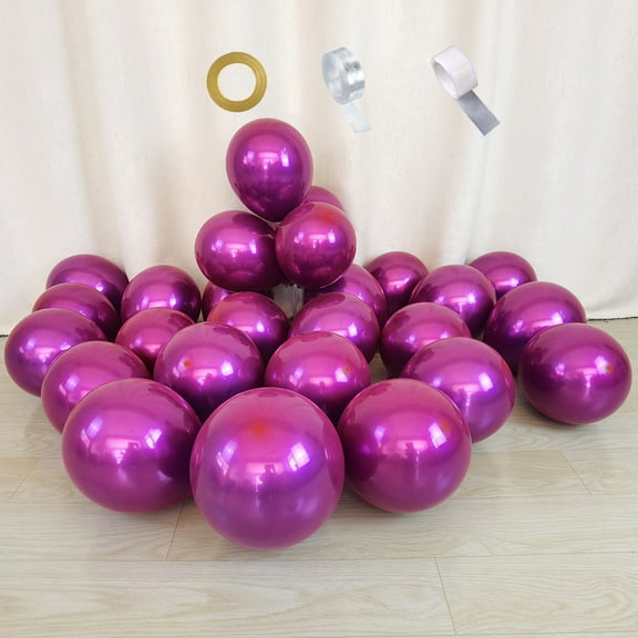 Chrome Purple Balloons 12 inch Metallic Latex Balloons Double Layered Birthday Wedding Party Decorations 53 pcs