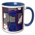 thumbnail image 1 of 3drose, Chrome, Purple, Gray and White Objects Beveled and Layered with Texture, 11oz Two-tone Blue Mug, 1 of 6