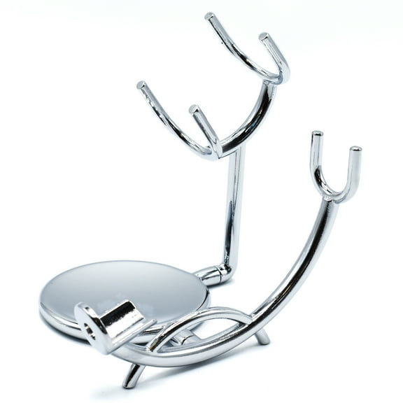 Chrome Razor and Shaving Brush Stand from Taconic Shave