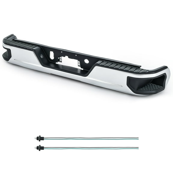 Chrome Rear Bumper Fits 2019-2024 Chevy Silverado GMC Sierra 1500 2500 More