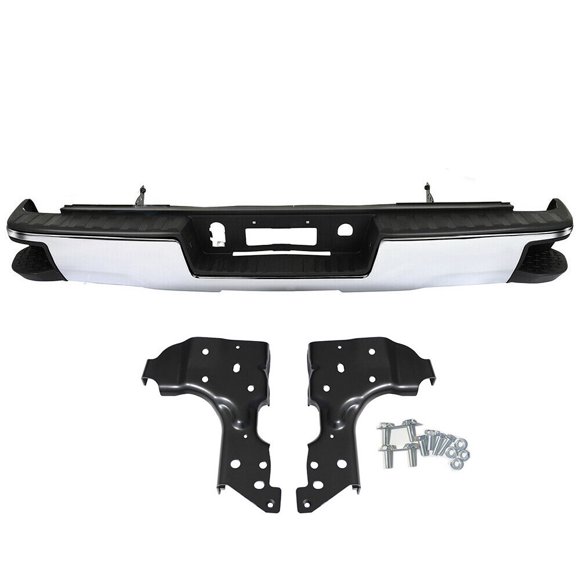 Chrome Rear Step Bumper Assembly For Chevy Silverado GMC Sierra 1500 2014-2018