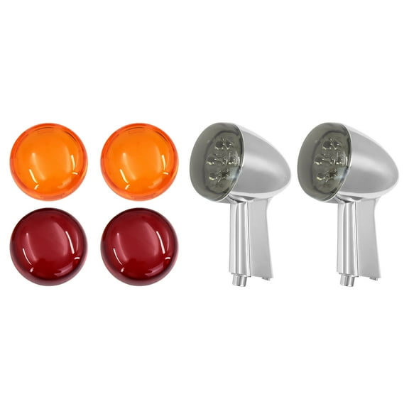 Chrome Rear Turn Signals Lights Light Lens Kit For Harley Sportster XL 1200 92+