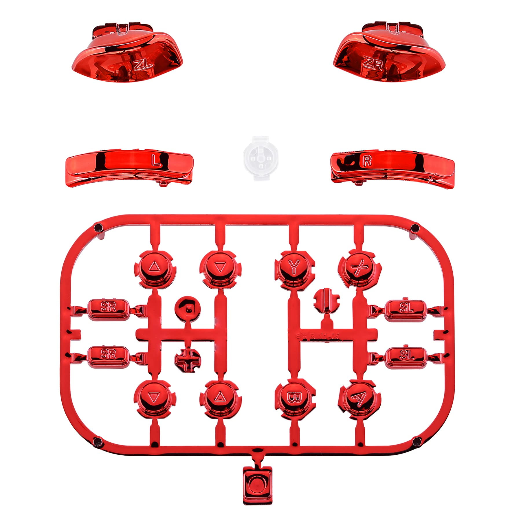 Chrome Red ABXY Direction Key SR SL L R ZR ZL Trigger w/Tools for ...