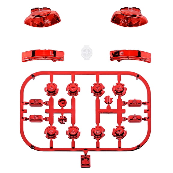 Chrome Red ABXY Direction Key SR SL L R ZR ZL Trigger w/Tools for Nintendo Switch/OLED Joycon