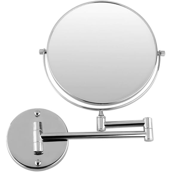 Chrome Round Double-Sided 360 Deg 7X Magnifying Mirror 8" Wall Mounted Mirror Vanity Mirror Cosmetic Mirrors for Make-Up Shaving