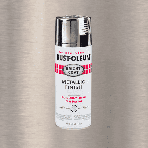 Chrome, Rust-Oleum Stops Rust Bright Coat Metallic Spray Paint-7718830, 11 oz
