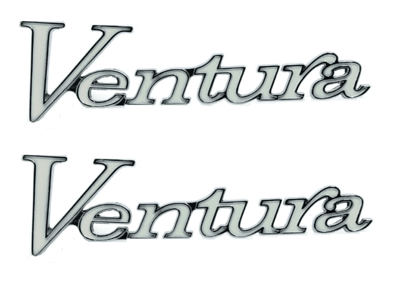 Chrome Script Fender Emblem Set For 1971-1977 Pontiac Ventura Models ...
