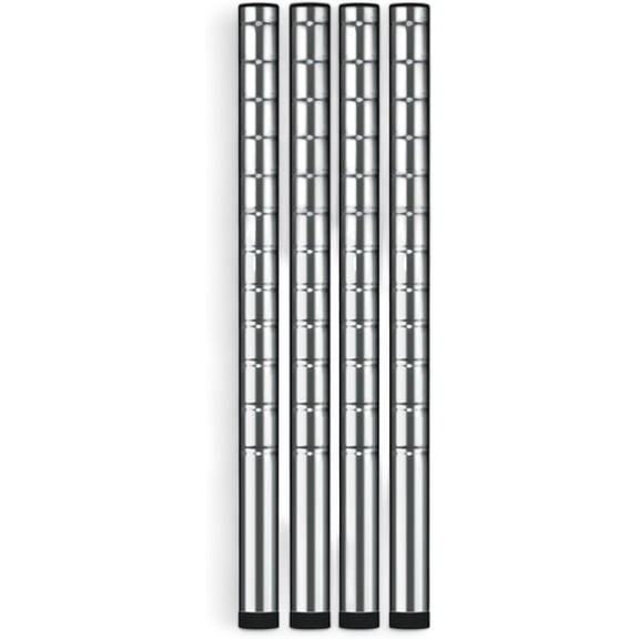 Chrome Set of 4 Posts | Heavy Duty | Utility Shelving Units - Commercial Wire Shelf Shelving Posts Adjustable shelvingNSF Chrome Post - Durable, Corrosion-Resistant, Easy Assembly, Adjustable