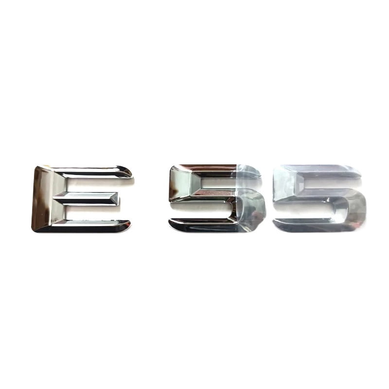Chrome Shiny Silver ABS Car Trunk Rear Number Letters Words Badge ...