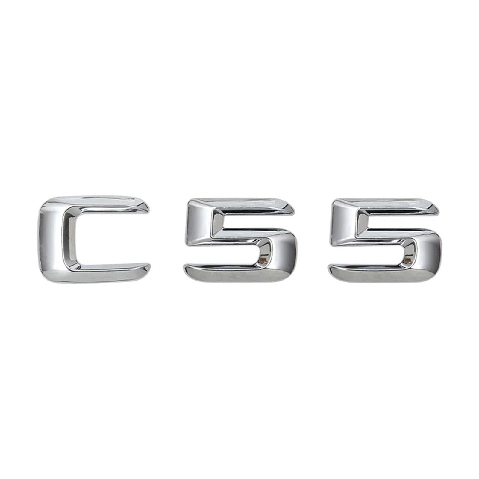 Chrome Shiny Silver ABS Car Trunk Rear Number Letters Words Badge ...