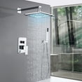 thumbnail image 1 of Chrome Shower Faucet Set System 12inch Rainfall Shower Head Combo with Mixer Valve Kit, 1 of 16