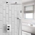 thumbnail image 1 of Chrome Shower Faucet System Set 8 inch Rainfall Shower Head Kit with Mixer Valve, 1 of 11