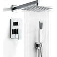 thumbnail image 1 of Chrome Shower System 10 Inch, Rain Shower Head with Handheld Spray, Luxury Rain Shower Set Square Wall Mount for Bathroom with Rain Shower and Handheld Shower System, 1 of 16