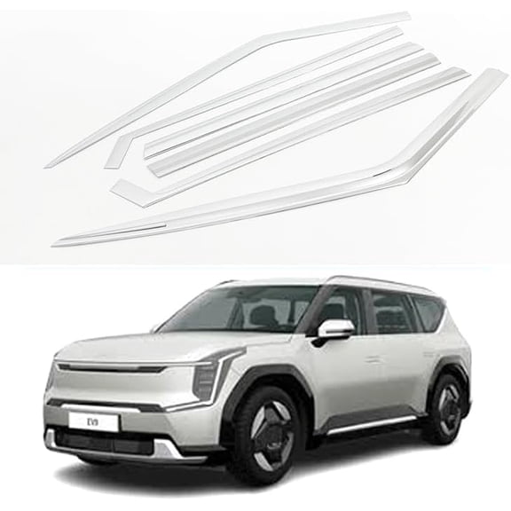 Chrome Side Wind Deflectors 6p for 2024 2025 2026 EV9
