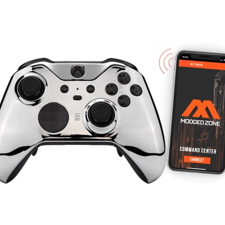 Chrome Silver SMART Xbox One ELITE 2 Series Custom Rapid Fire Modded Controller. FPS mods. COD Warzone