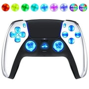 Chrome Silver Silent Modz LED Light Up Button Wireless Custom Controller for PS5