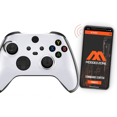 "Chrome Silver" Xbox One X SMART Custom Rapid Fire Modded Controller.FPS mods. COD Warzone