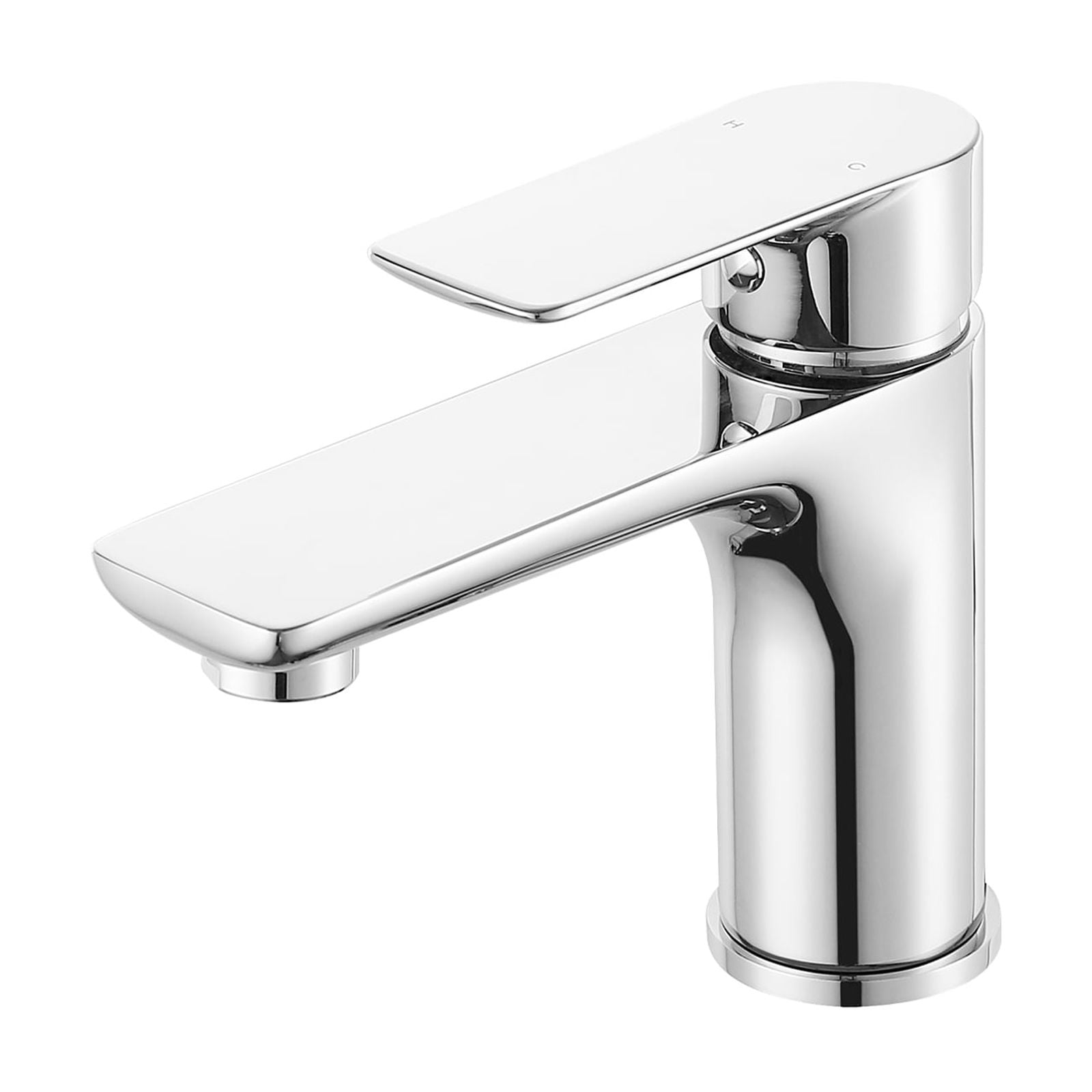 Chrome Single Handle Lavatory Basin Sink Faucet - Brass Bathroom Sink Faucet Hot and Cold
