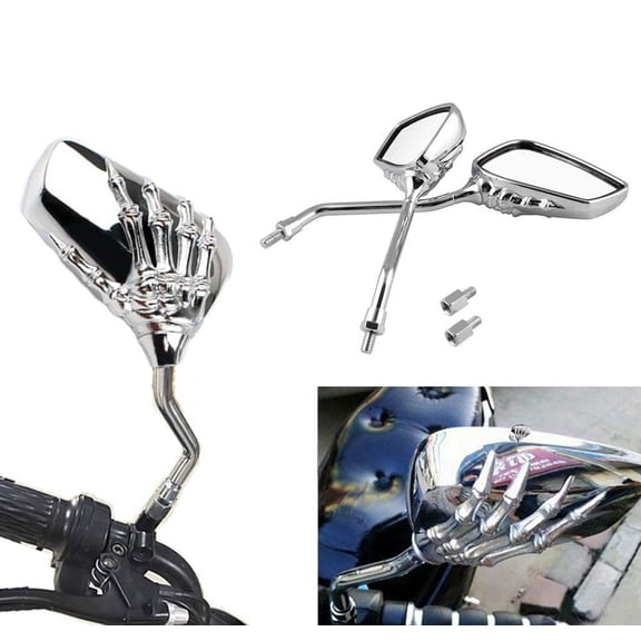 Chrome Skull Motorcycle Mirrors For Suzuki Intruder VS 700 750 1500 800 Volusia