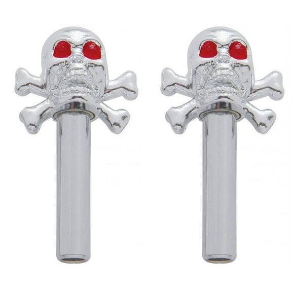 Chrome Skull and Cross Bones Door Lock Knobs - Pair