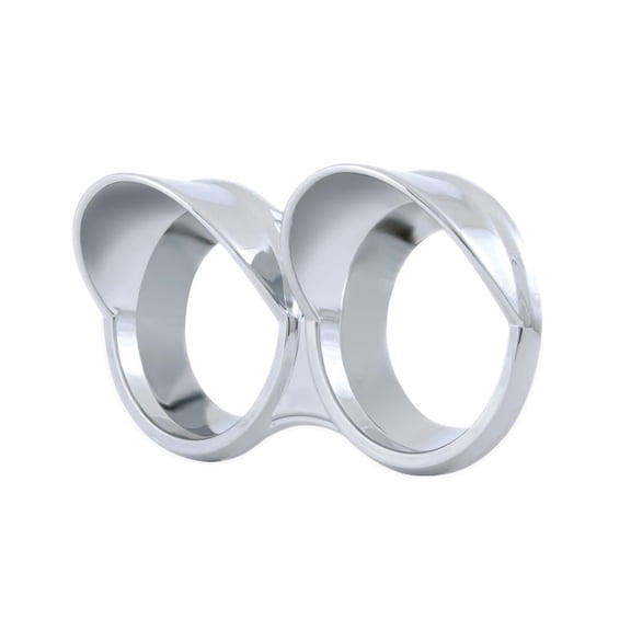 Chrome Small 2 Gauge Cluster Bezel with Visor 2006+ Fits Kenworth