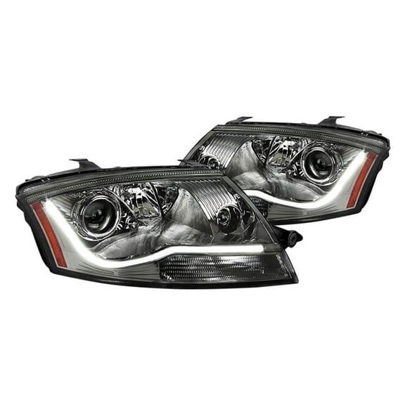Chrome & Smoke LED DRL Bar Projector Headlights for 1999-2006 Audi TT