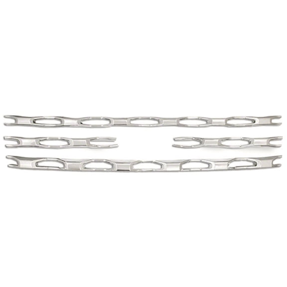 Chrome Snap On Grille Overlays Front Bars Covers for 2016-2017 Ford Explorer