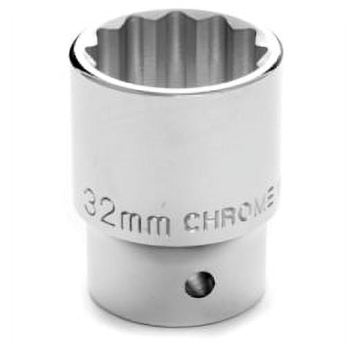 Chrome Socket, 3/4 Drive, 32mm, 12 Point, Shallow