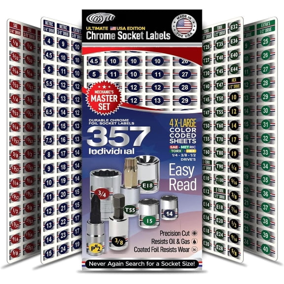 !  Chrome Socket Label Set