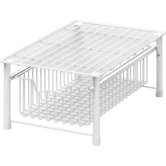 Chrome Stackable 3 Tier Sliding Basket Organizer Drawer