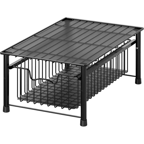 Chrome Stackable 3 Tier Sliding Basket Organizer Drawer