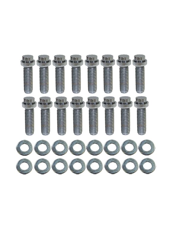 Chrome Steel 12-Point Head Intake Manifold Bolt Kit for Chevy Big Block