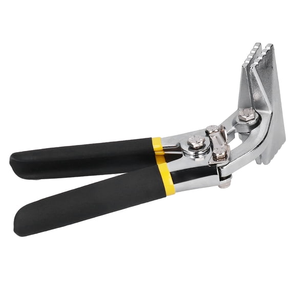 Chrome Steel Flanging Pliers with Rubber Grip - 8in Curved Handle Sheet Metal Seam Tool