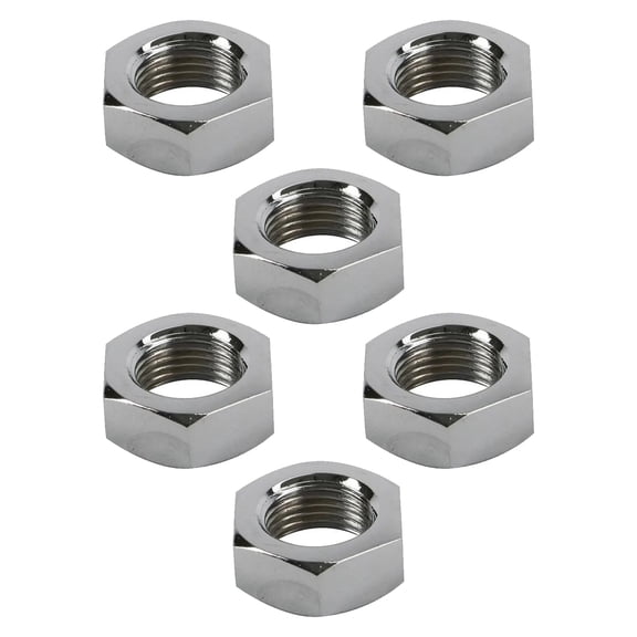 Chrome Steel Jam Nut, 5/8 Inch 18 RH NF Fine Thread 6 PK