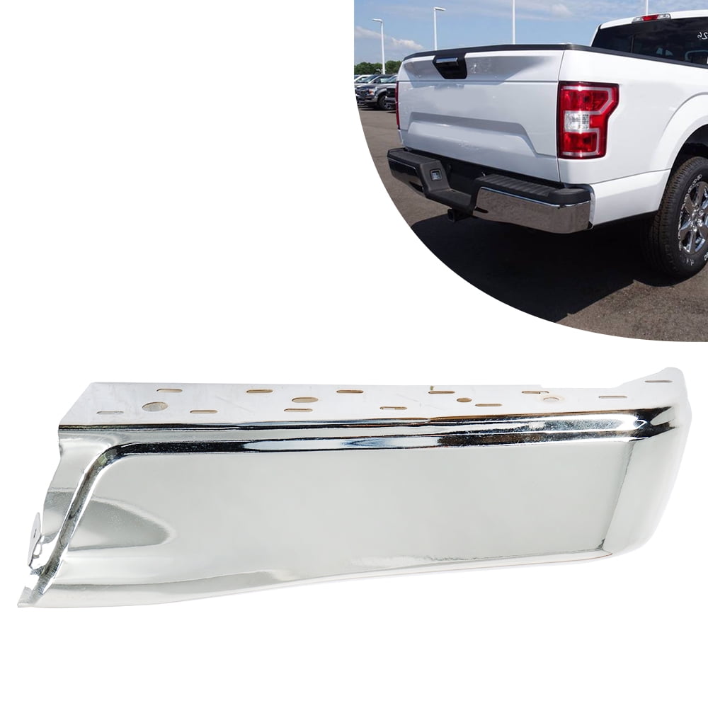 2015-2020 Chrome Ford F-150 Rear Bumper Ends Without Sensor Holes - FO1102380 - Canada