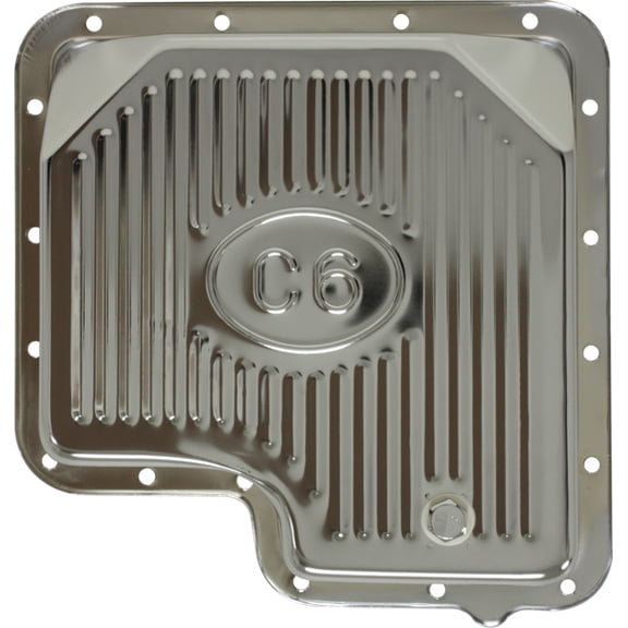 Chrome Steel Transmission Pan  Stock Capacity  Fits Ford C6 Automatic Transmissions