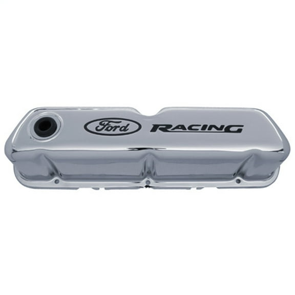 Ford FRD302-071 Steel Valve Cover Set with Ford Racing Logo, Chrome