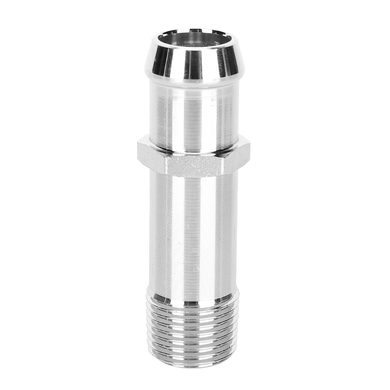 Chrome Steel Water Pump Fitting Heater Hose 1/2in NPT to 3/4in Barb SBC