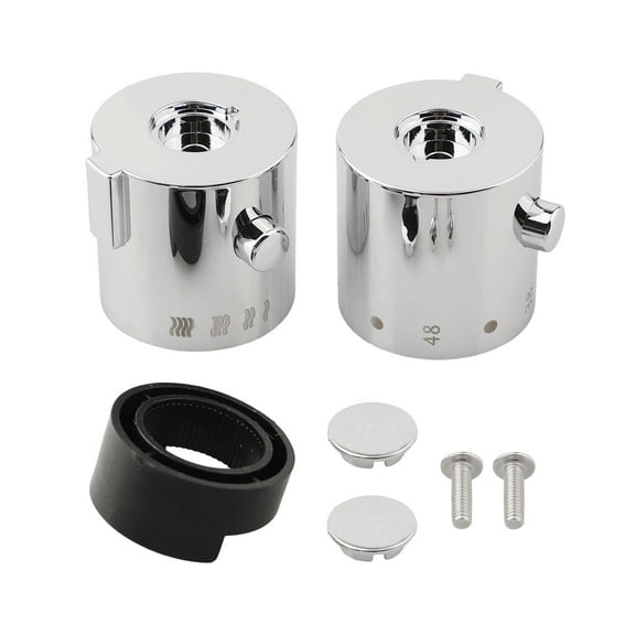 Chrome Thermostatic Shower Handle Knob Set Temperature Control Parts ABS Plastic Mirror Finish 38C Marking
