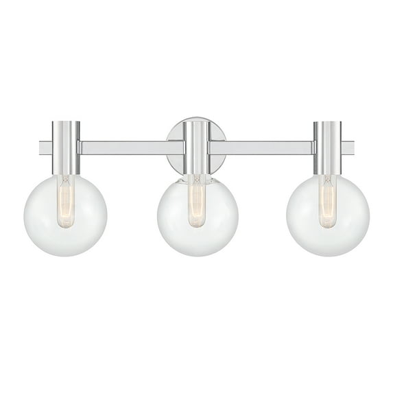 Chrome Three Light Bathroom Vanity from the Wright Collection