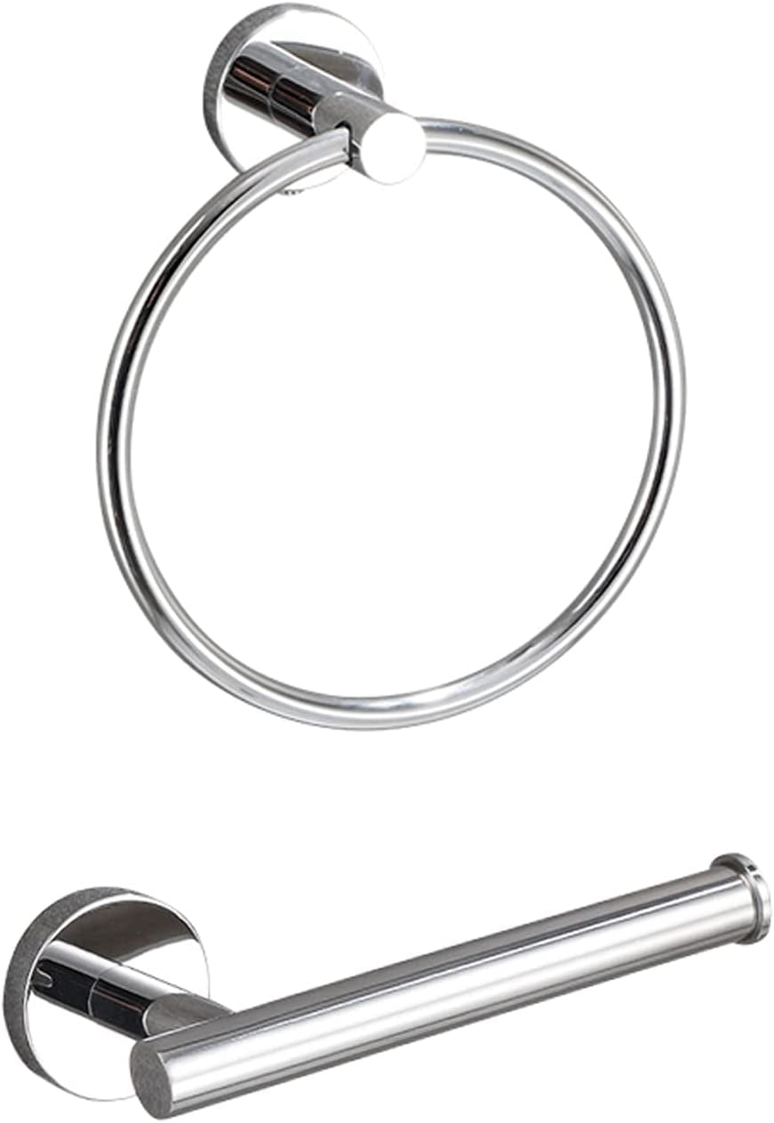 Polished Chrome Stainless Steel Wall-Mounted Bathroom Hardware Set