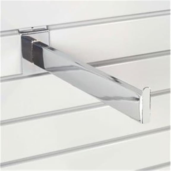 Chrome Tubular Slat Wall Shelf Bracket - 12 in. - Durable Steel Design